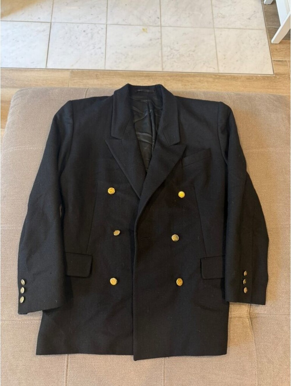 Vintage Burberrys Double Breasted Blazer Gold 12 Reg Wool